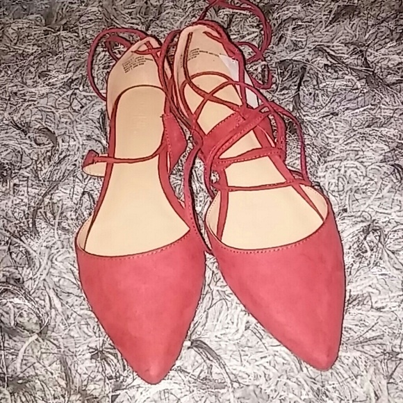 Charlotte Russe Shoes - **new w/tags burgandy lace up flats size 8